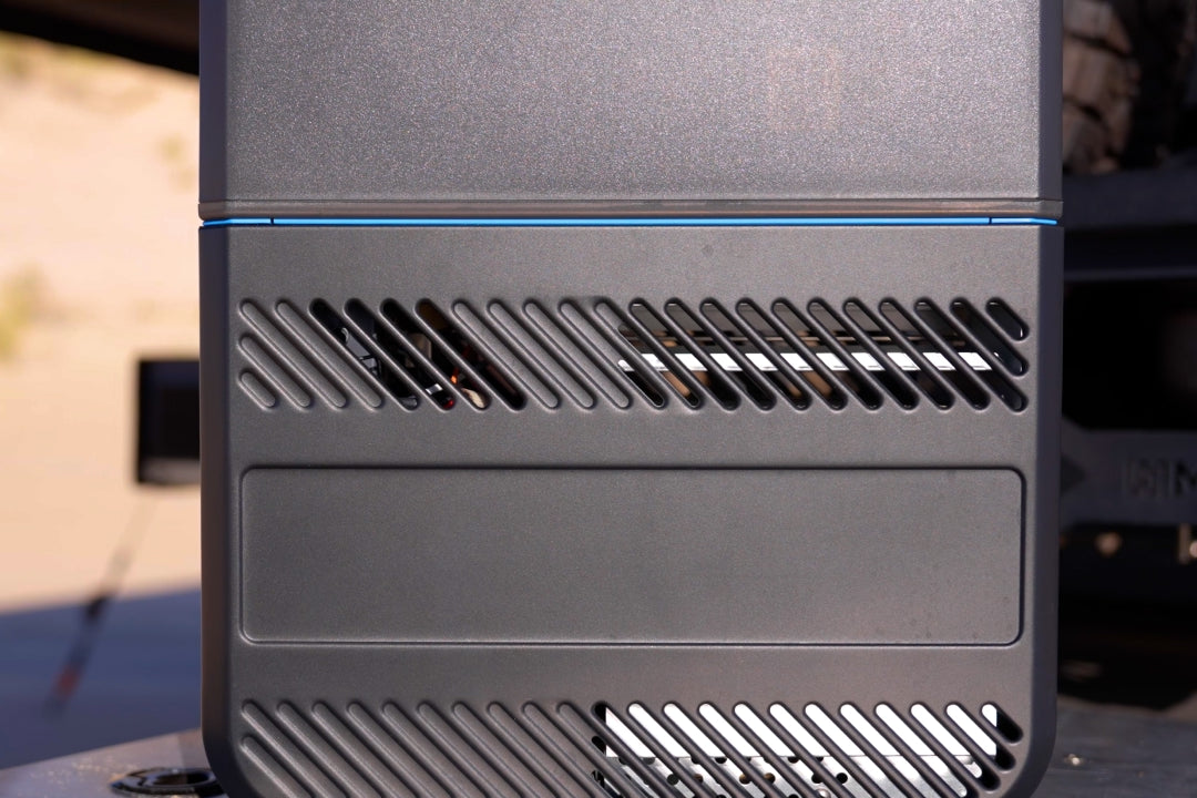 Close-up of the angled windproof vents on the side of the HOTTAP Go