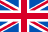 Flag of the United Kingdom with a white checkmark symbol centered, set against a clean white background.