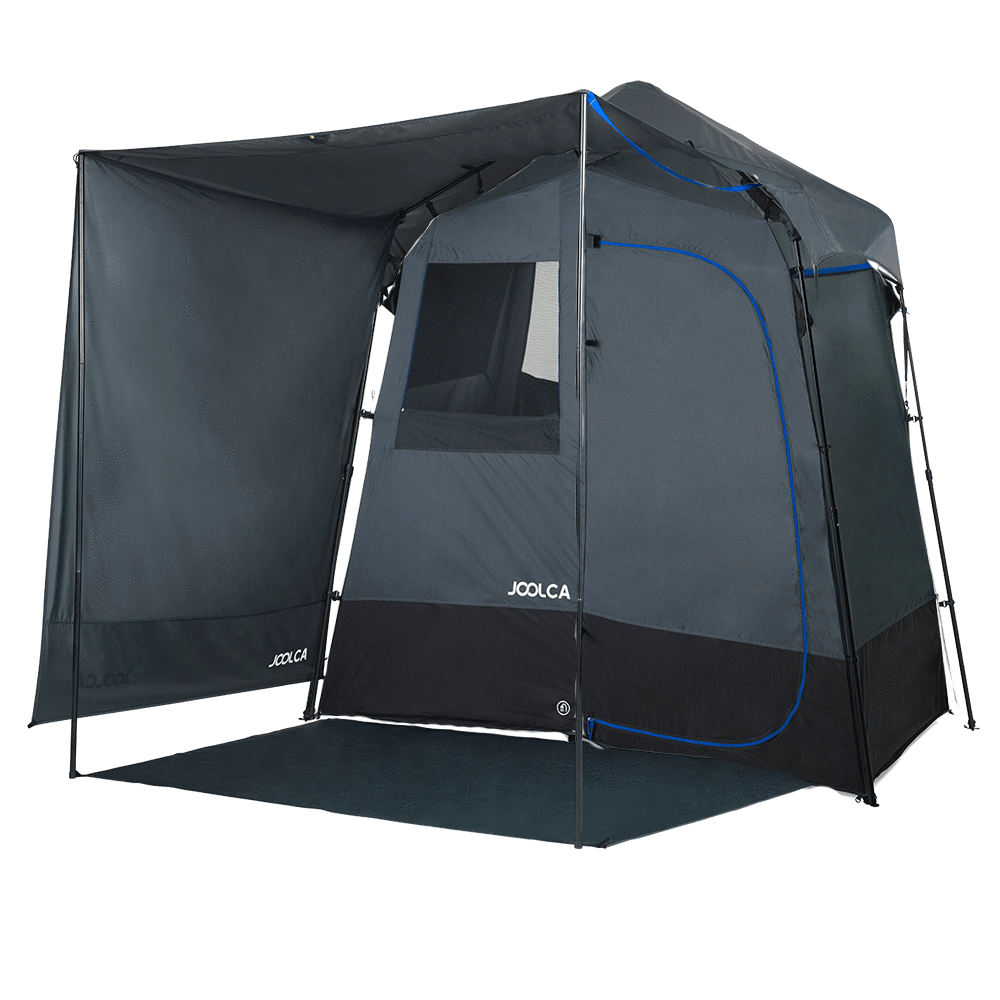 ENSUITE Double + Awning Kit with the awning fitted to the front